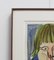 Raymond Debiève, Portrait of a Girl, 1966, Mixed Media on Paper, Framed, Image 4
