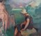 Guillaume Dulac, Landscape with Two Bathers, Oil on Panel, Framed 12