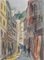 Roland DuBuc, Parisian Street Scene, 1970s, Watercolor, Framed, Image 1