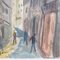 Roland DuBuc, Parisian Street Scene, 1970s, Watercolor, Framed 12