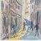 Roland DuBuc, Parisian Street Scene, 1970s, Watercolor, Framed 13