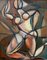 STM, Untitled Cubist Figure, 1970s, Oil on Board, Framed 1