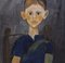 Raymond Debiève, Portrait of Boy in a Chair, 1960s, Gouache on Paper, Framed, Image 14