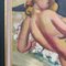 Louis Latapie, Nude Posing on the Sofa, 1940s, Oil on Canvas, Framed 11
