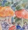 Catherine Garros, Le Café, 1990s, Watercolor, Framed 7