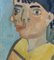 Raymond Debiève, Portrait of Woman in Yellow, 1970er, Öl auf Papier, Gerahmt 8