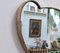 Small Vintage Italian Wall Mirror with Brass Frame in the style of Gio Ponti, 1950s 4