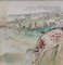 Genevieve Gallibert, Grazing Cattle in Normandy, 1930s, Watercolor, Framed 4