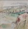 Genevieve Gallibert, Grazing Cattle in Normandy, 1930s, Watercolor, Framed, Image 4