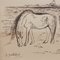 Genevieve Gallibert, Grazing Horses in the Camargue, 1930s, Ink on Paper, Framed, Image 9