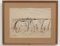 Genevieve Gallibert, Weidende Pferde in der Camargue, 1930er, Tinte auf Papier, gerahmt 2