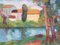 Anna Costa, Paesaggio provenzale, anni '50, Olio su tela, con cornice, Immagine 1