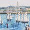 French Modern School Artist, Port of Saint-Malo, 1984, Oil on Canvas, Framed 12