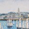 Artista de la escuela moderna francesa, Puerto de Saint-Malo, 1984, óleo sobre lienzo, enmarcado, Imagen 9