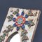 Espejo de pared francés vintage de cerámica con motivo floral de La Roue, años 60, Imagen 10