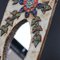 Espejo de pared francés vintage de cerámica con motivo floral de La Roue, años 60, Imagen 11