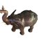 Vintage Leather Elephant Sculpture with Glass Eyes 9