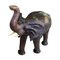 Scultura Elefante vintage in pelle con occhi di vetro, Immagine 3