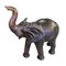 Escultura de elefante vintage de cuero con ojos de vidrio, Imagen 7