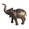 Escultura de elefante vintage de cuero con ojos de vidrio, Imagen 1