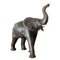 Sculpture Éléphant Vintage en Cuir avec Yeux en Verre 12