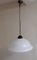 Antique German Ceiling Lamp with Opaque White Glass Shade, 1920s 1