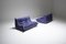 Lilac Leather Togo Set by Michel Ducaroy for Ligne Roset France, 1991, Set of 2, Image 18