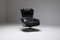 Black Leather Cab 423 by Mario Bellini for Cassina 1