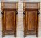 Early 20th Century French Walnut Nightstands with One Drawer and Marble Top, 1920s, Set of 2 1