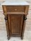 Early 20th Century French Walnut Nightstands with One Drawer and Marble Top, 1920s, Set of 2, Image 4