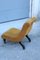 Small Minimal Velvet and Wood Lounge Chair in the style of Carlo Mollino, Italy, 1950s 3