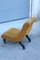 Small Minimal Velvet and Wood Lounge Chair in the style of Carlo Mollino, Italy, 1950s, Image 3