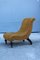 Small Minimal Velvet and Wood Lounge Chair in the style of Carlo Mollino, Italy, 1950s 9