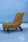 Small Minimal Velvet and Wood Lounge Chair in the style of Carlo Mollino, Italy, 1950s, Image 9