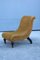 Small Minimal Velvet and Wood Lounge Chair in the style of Carlo Mollino, Italy, 1950s 1