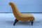 Small Minimal Velvet and Wood Lounge Chair in the style of Carlo Mollino, Italy, 1950s 6