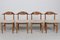 Danish Dining Chairs in Oak & Sheepskin attributed to Henning Kjærnulf for Nyrup, 1970s, Set of 4 1