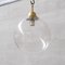 Lámpara colgante italiana Mid-Century de latón y vidrio claro, Imagen 5