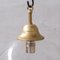 Lámpara colgante italiana Mid-Century de latón y vidrio claro, Imagen 4