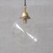 Mid-Century Italian Clear Glass and Brass Pendant Light 1