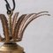 Mid-Century Opaque Glass and Brass Leaf Pendant Light 3