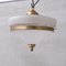 Mid-Century French Brass and Glass 2-Tone Pendant Light 4