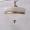 Mid-Century French Brass and Glass 2-Tone Pendant Light, Image 4
