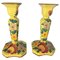 Gelbe Art Deco Keramik Kerzenhalter von Saint Clement, Frankreich, 1940, 2er Set 1