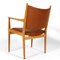 JH-513 Oak and Leather Armchair by Hans J. Wegner for Johannes Hansen 4