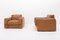 Poltrone Club moderne in pelle color cognac, Italia, set di 2, Immagine 2