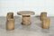 French Faux Bois Stone Garden Table and Stools, Set of 5 6