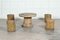 French Faux Bois Stone Garden Table and Stools, Set of 5 3