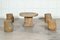 French Faux Bois Stone Garden Table and Stools, Set of 5 2