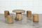 French Faux Bois Stone Garden Table and Stools, Set of 5 5